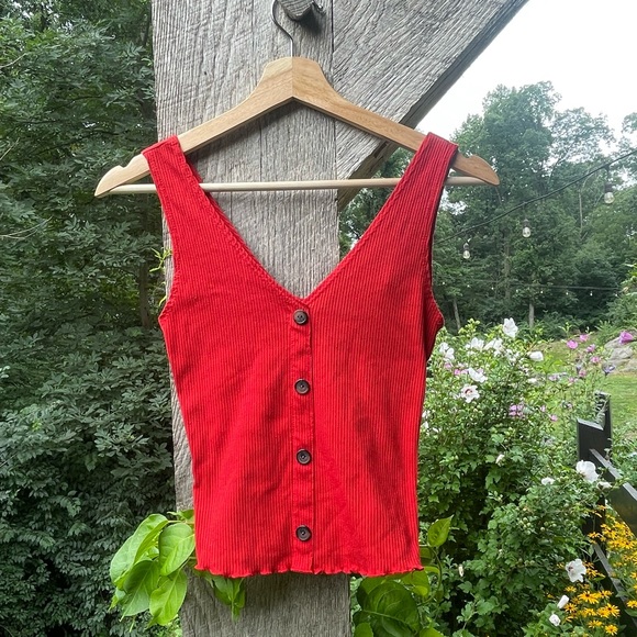 Caution To The Wind Tops - Cute Red Tank Top